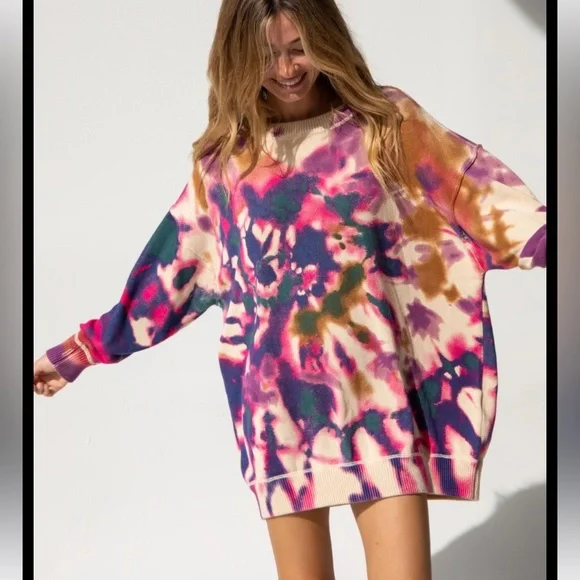 NATURAL LIFE Multicolor Tie-Dye Sweater - Picture 1 of 14